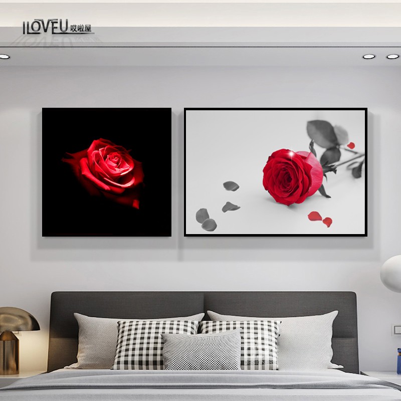 现代简约卧室床头装饰画房间背景墙挂画酒店宾馆风景客厅墙面壁画