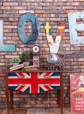 美式复古创意风格木质英文字母壁饰墙面装饰壁挂木板画桌面小摆件