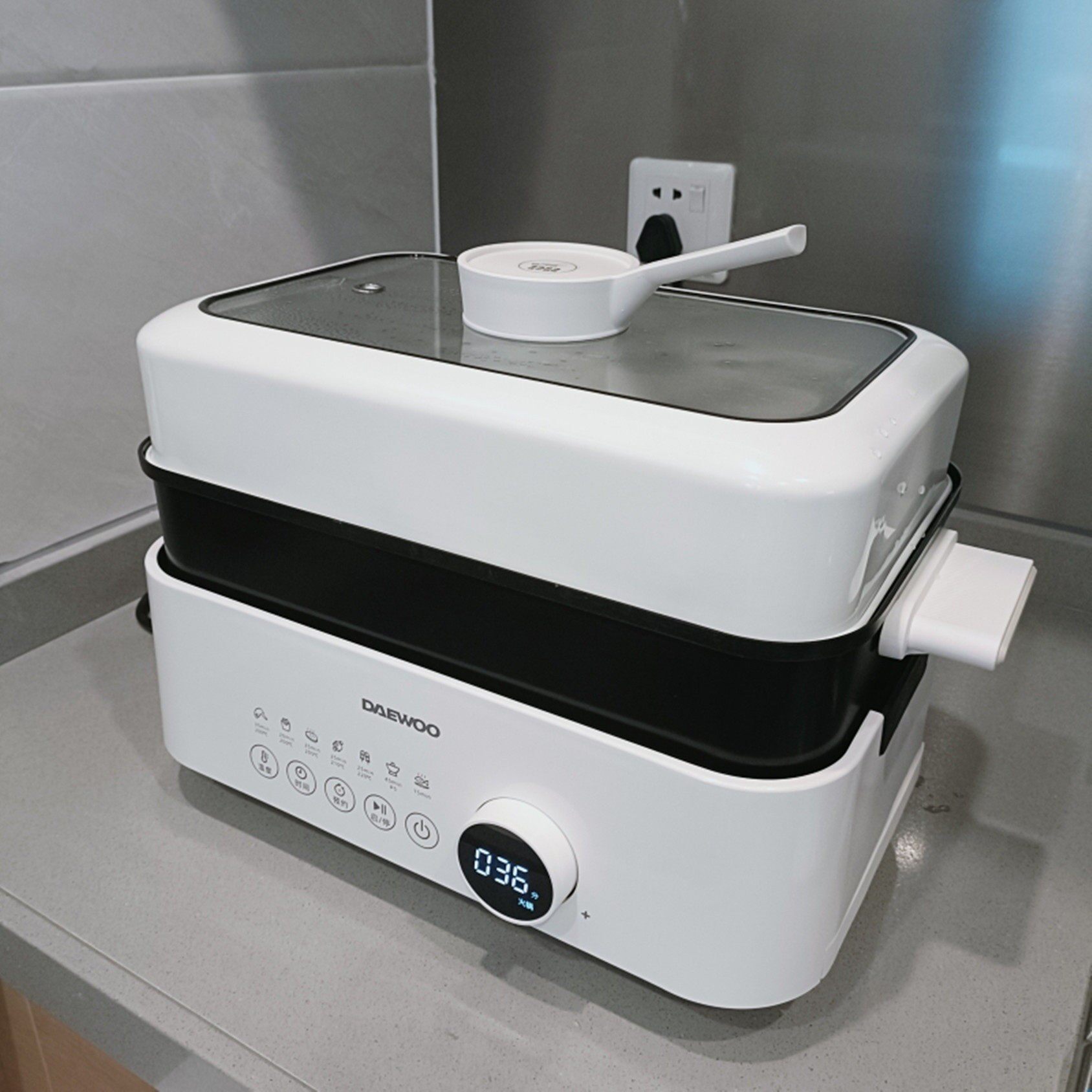 大宇蒸鲜多功能料理锅空气蒸炸家用火锅烧烤电烤锅一体蒸煮烧烤炉