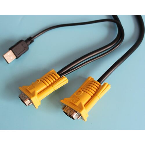 全新迈拓 黄头USB3米全铜KVM切换器线 单头USBKVM线 VGA针对针
