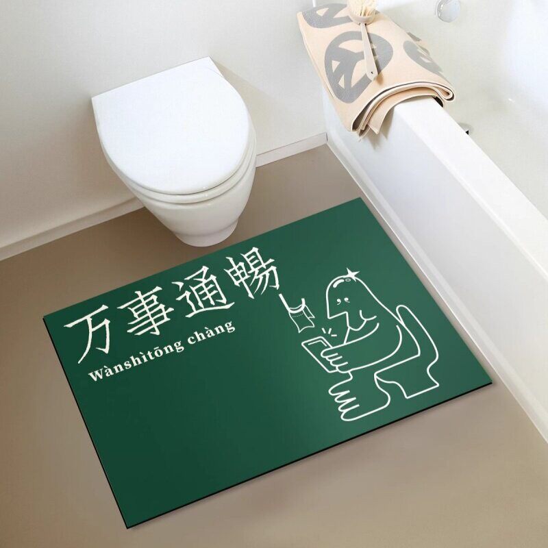 创意浴室地垫吸水地垫矽藻泥软垫化妆室门口吸水防滑垫化妆室脚垫