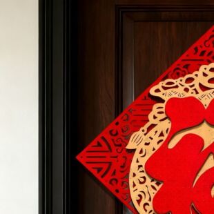 马年新款福字A门贴2026绒布自粘春节高档新年过年大门装饰立体福