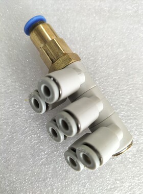 ONPO双排快插管接头一进六出4/6/8/10/12mm一带六拖六七通管旋转