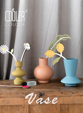 CoolerColour花器艺术干花陶瓷白花瓶家居摆件客厅插花北欧ins风