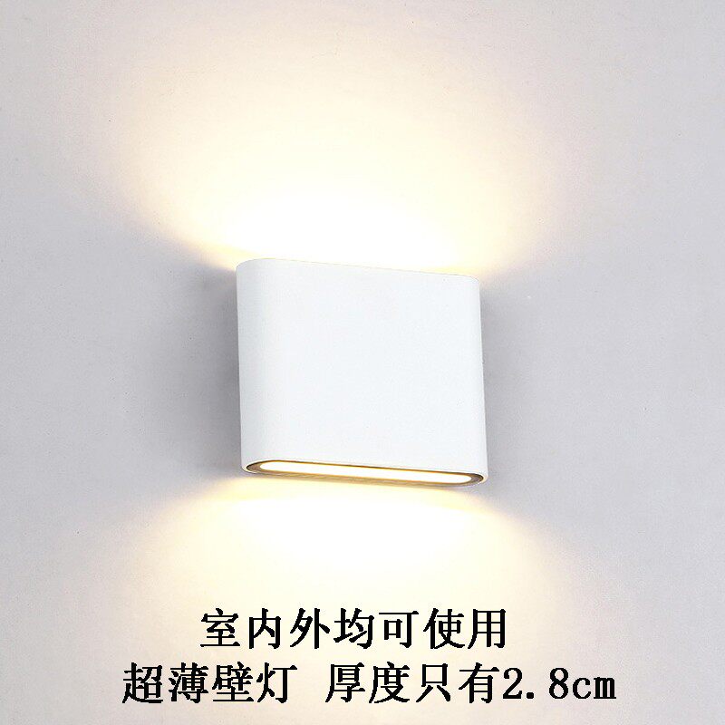 超薄防水墙面大门两侧简约楼梯间专用卧室户外极薄壁灯86底盒