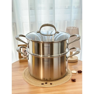 Chockmen18-10不锈钢小汤锅304奶锅煮粥面蒸锅笼电磁炉燃气用1618