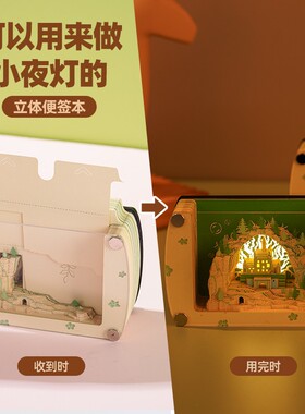 手撕纸雕艺术品小夜灯摆件2025创意日历送男女生好玩有趣生日礼物