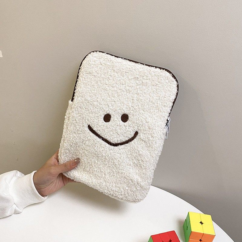 秋冬季羊羔毛笑脸ipad pro11寸内胆包14寸笔记本电脑收纳包保护包