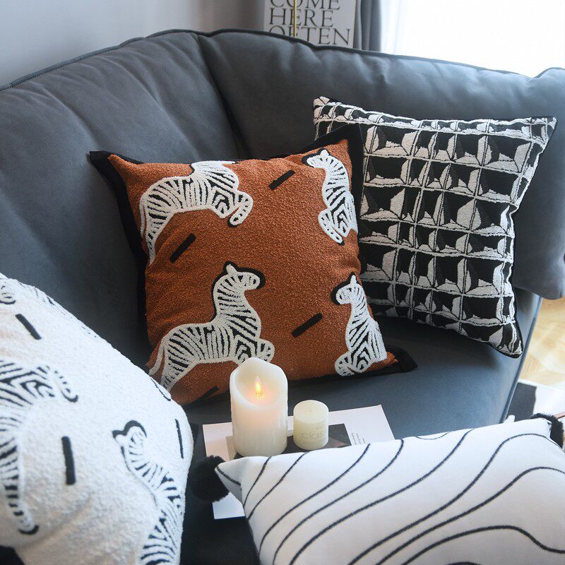 北欧ins风抱枕套客厅沙发靠垫轻奢高级感床头大号腰枕飘窗装饰马