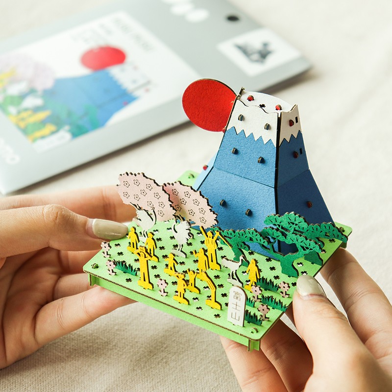 日本原装进口Hacomo日式立体3D建筑模型DIY益智玩具拼图手工礼物