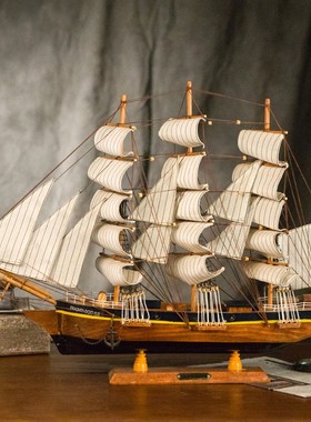 一帆风顺帆船模型摆件电视柜客厅家居装饰品海盗船酒柜办公室摆设