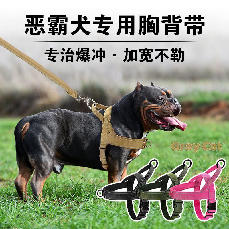 恶霸犬卡斯罗专用狗狗牵引绳夏天夏季胸抱婴袋背心式狗绳子链子用