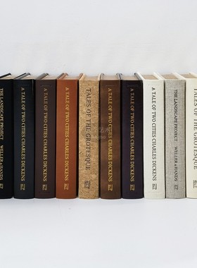 中古风皮革真书鎏金装饰品真书样板间售楼处皮质书房艺术酒店摆件