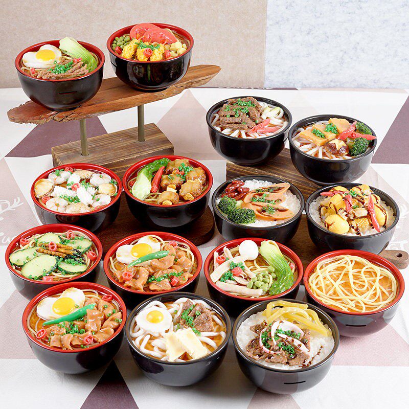 仿真拉面条粉米饭模型假菜样品道菜品食品礼物创意储存罐儿童玩具