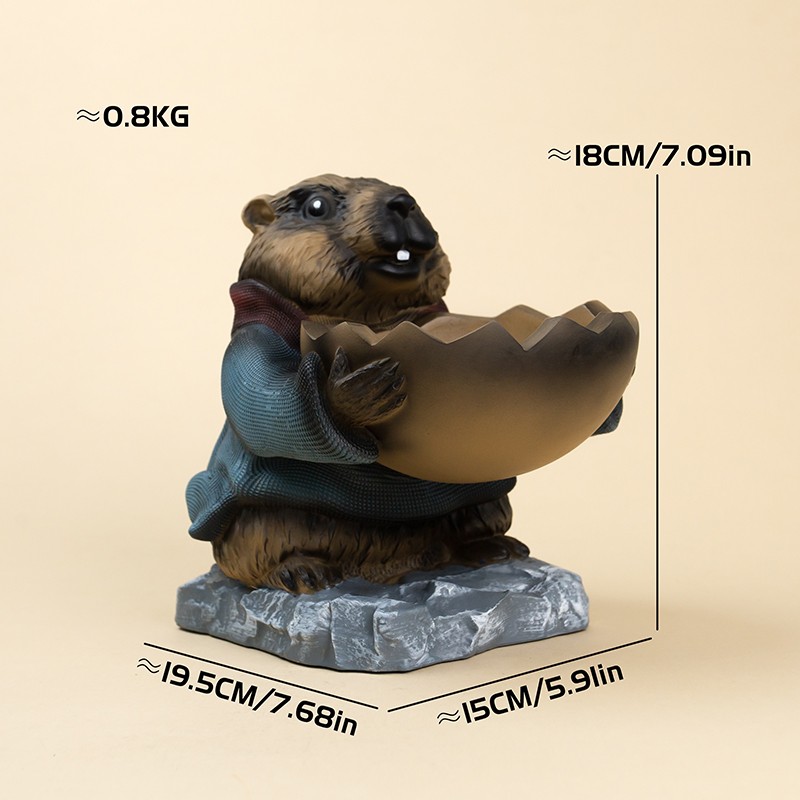 哪吒2爆款2025年新款土拨鼠存钱罐可爱树脂生肖收纳摆件玄关桌面