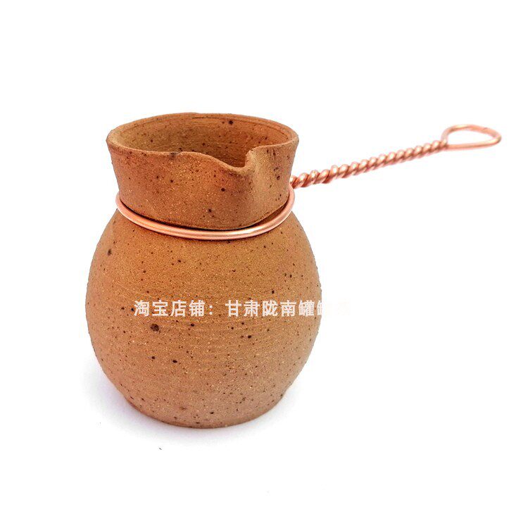甘肃天水罐罐茶纯手工土陶无釉煮粥熬茶罐家用粗陶公道杯煮泡茶壶