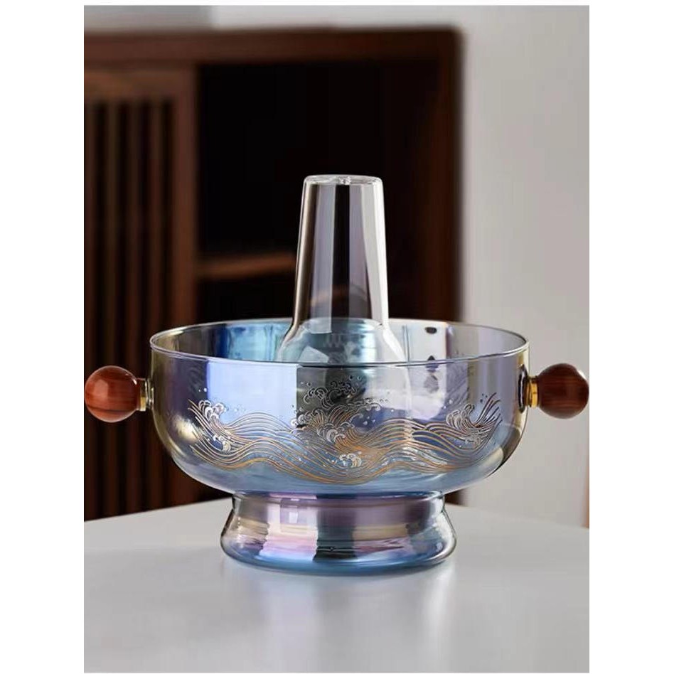 高硼硅玻璃老北京火锅围炉双耳情侣单双人加厚透明小火锅涮羊肉