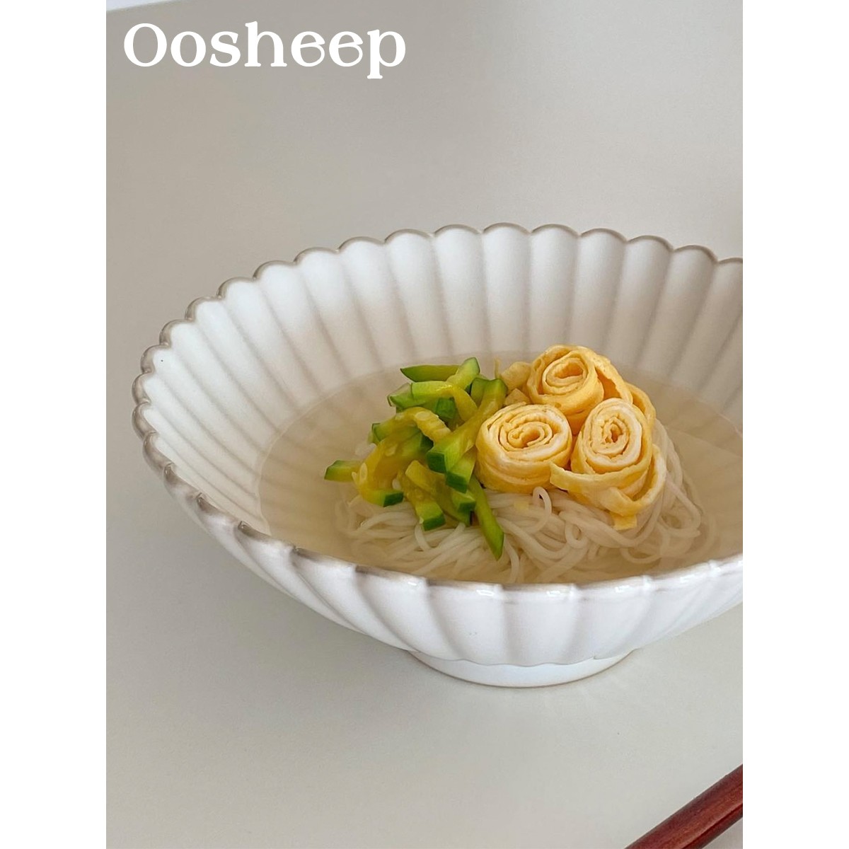 oosheep窑变釉/复古陶瓷斗笠面碗日式大号8英寸汤碗螺蛳粉碗泡面