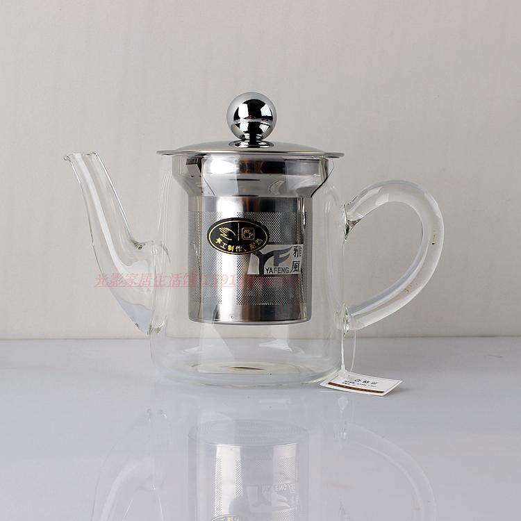雅风6043耐高温玻璃泡花茶壶益心壶l茶具不锈钢滤网250ml450m