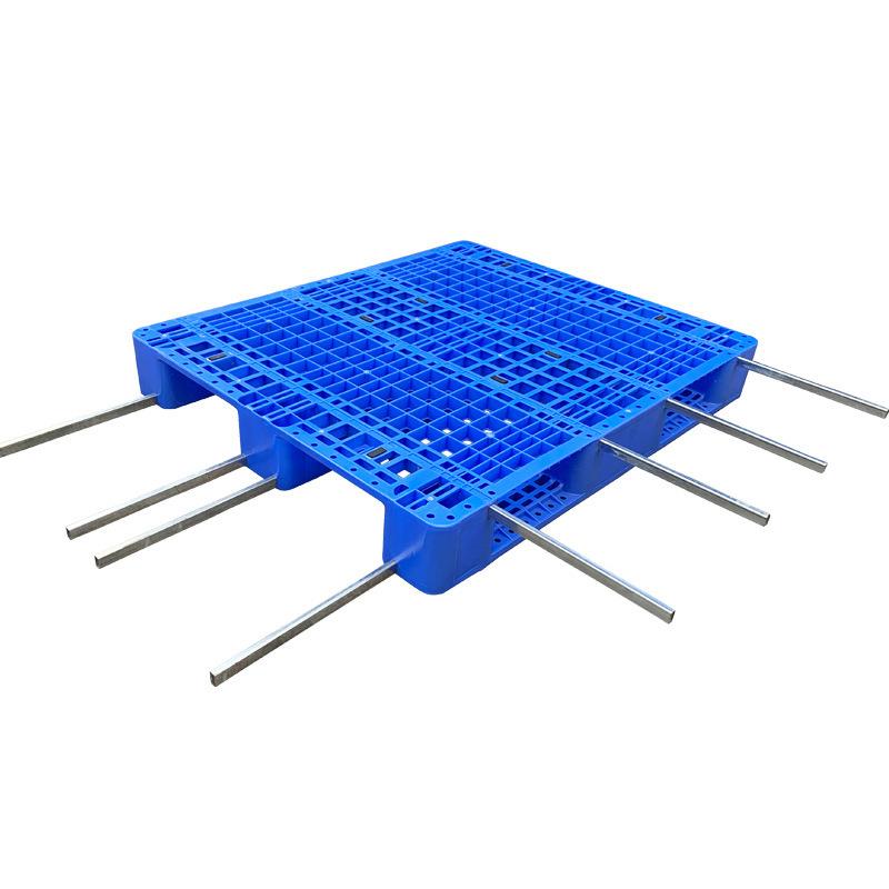 全新料网格川字塑料托盘1210可加钢管货架防潮板叉车物流塑料托盘