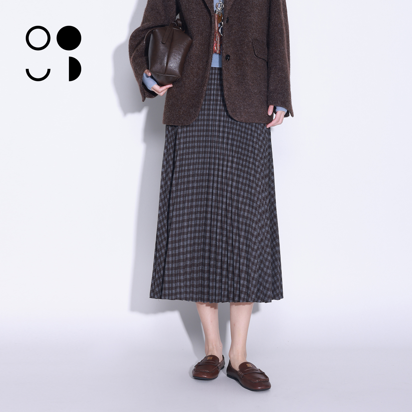 WZWJ/未知未觉中长松紧腰宽松a字文艺复古百褶半身裙女W542Q19610