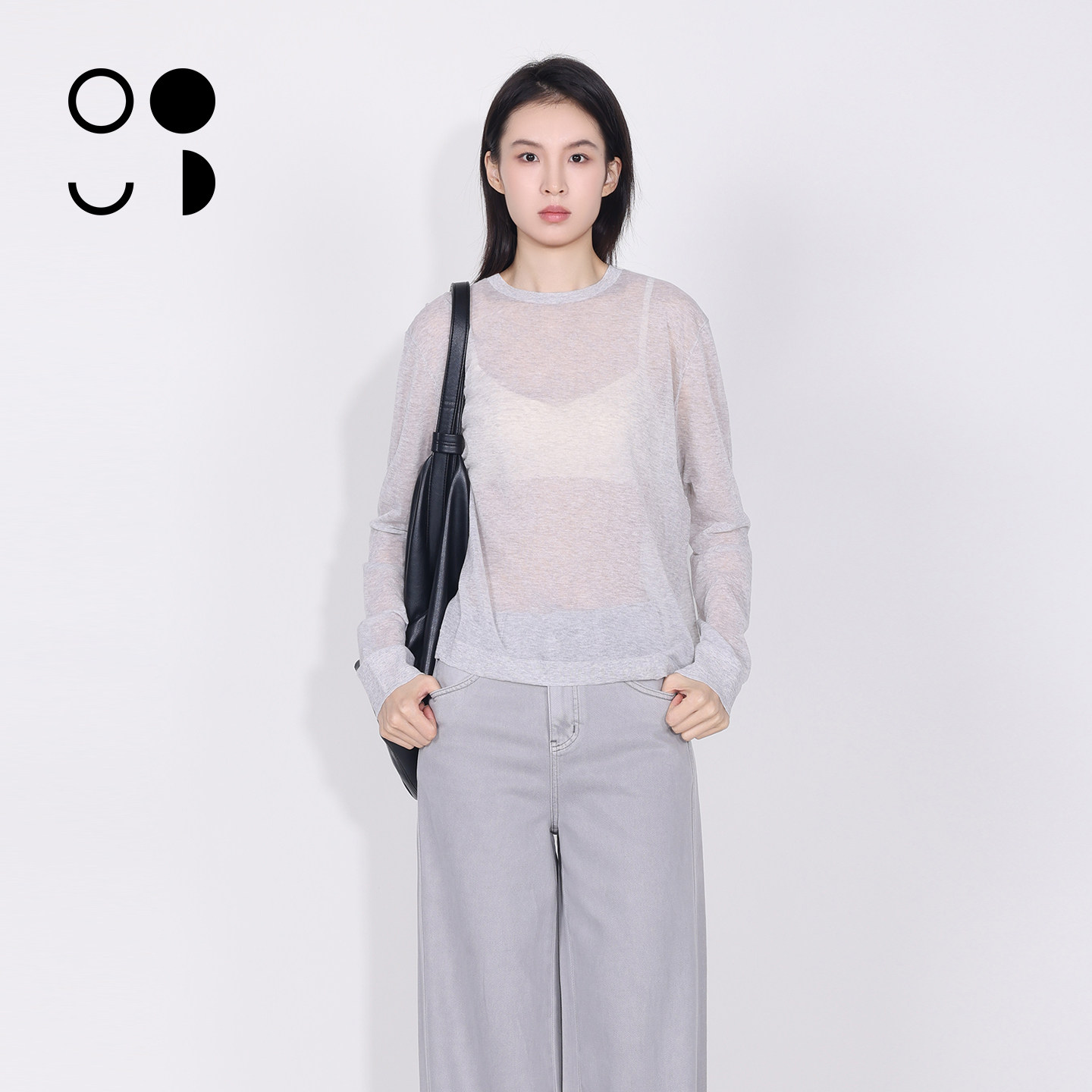 WZWJ/未知未觉26夏薄款针织长袖T恤宽松显瘦透气上衣女W621M59001图片