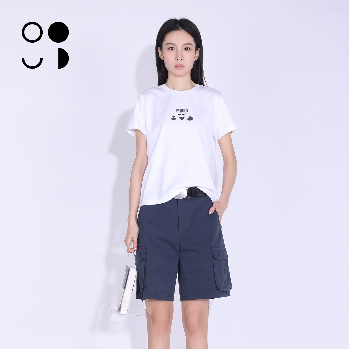 WZWJ/未知未觉纯棉短款上衣女简约字母印花圆领短袖T恤W632T11576图片