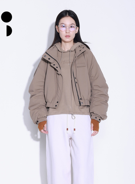 WZWJ/未知未觉短款设计感休闲简约轻暖立领羽绒外套女W543Y16639