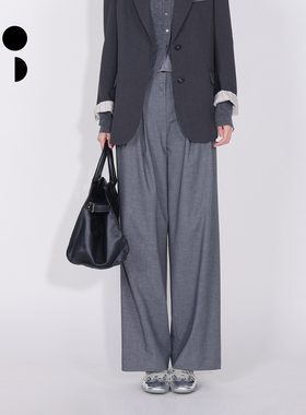 WZWJ/未知未觉高级感直筒宽松垂感通勤西装休闲裤女W612K16563