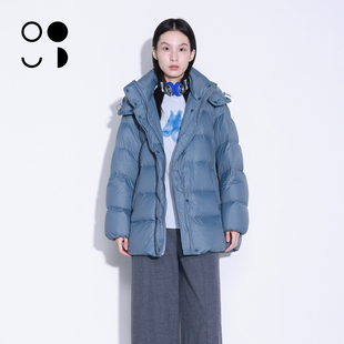 WZWJ 加厚连帽面包羽绒服女W544Y16509 未知未觉中长鸭绒宽松长袖