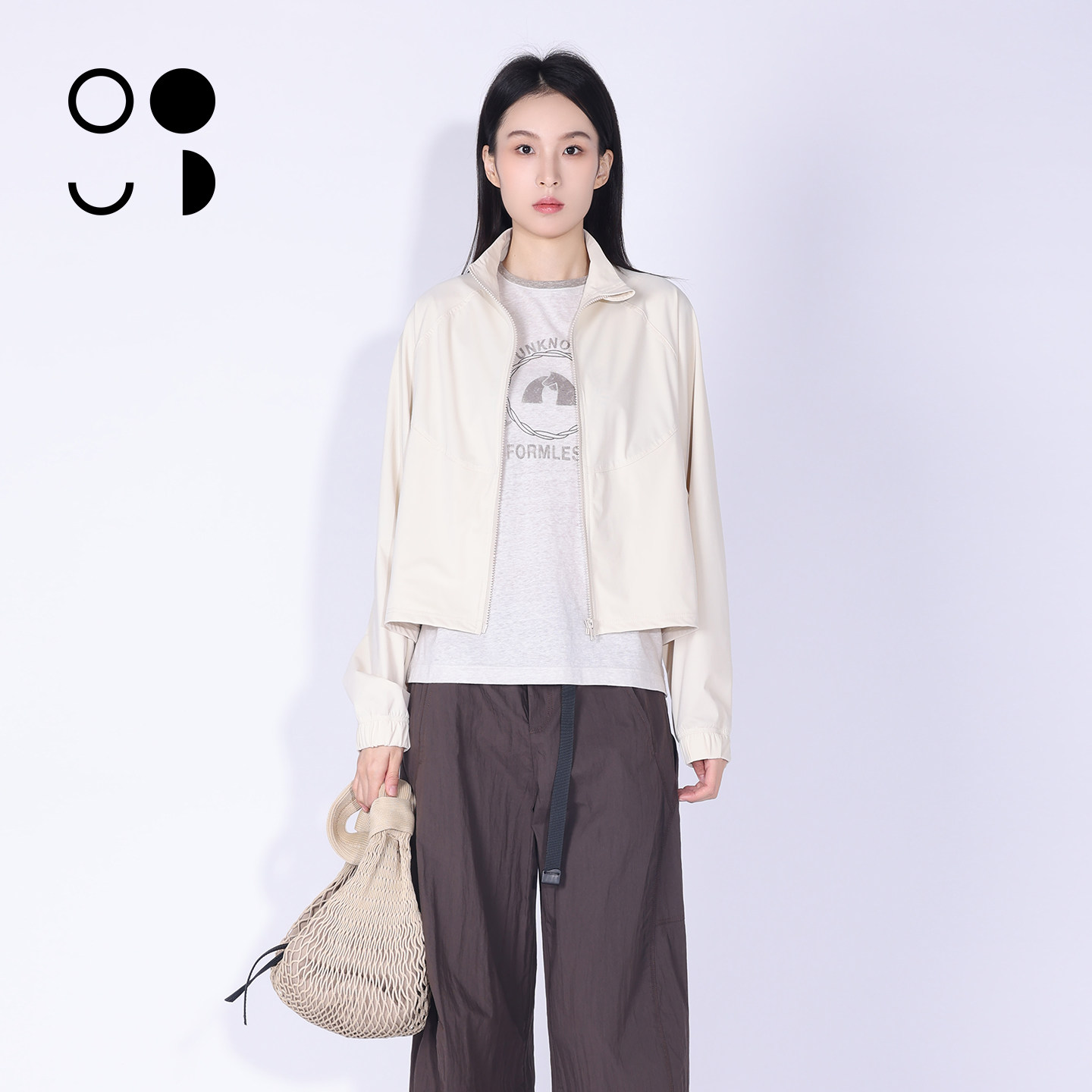 WZWJ/未知未觉立领拉链运动外套女锦纶轻薄透气夹克女W621W28316