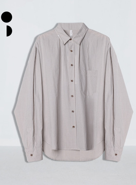 WZWJ/未知未觉纯棉松弛感宽松长袖格纹文艺复古衬衣女W611C11548