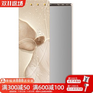 带灯光隐形穿衣镜壁画推拉全身镜可遮挡暗藏式镜子装饰画玄关挂画