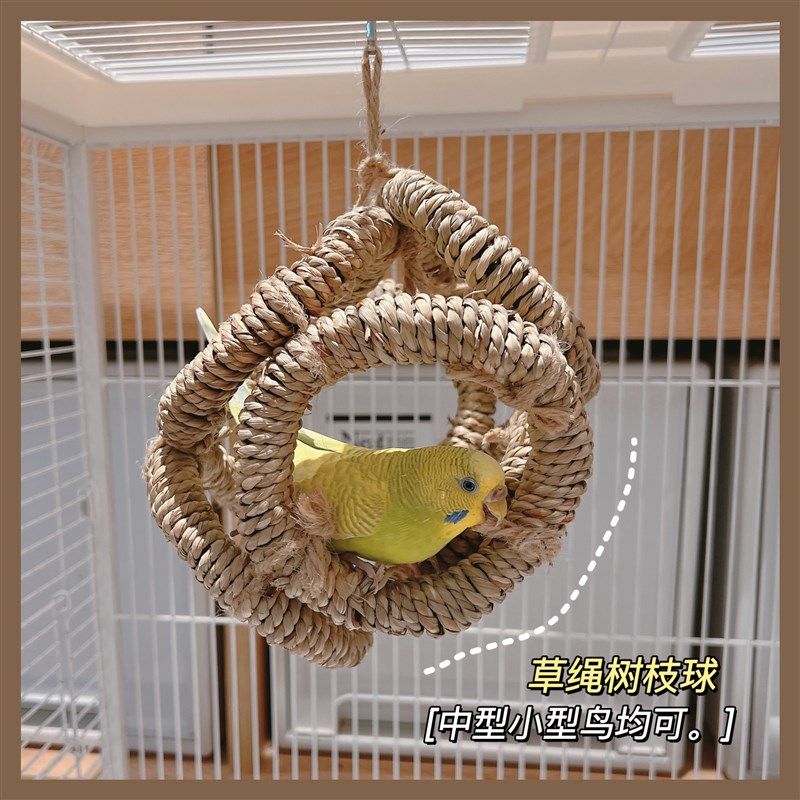 天然鹦鹉草编吊环秋千牡丹虎皮玄凤攀爬健身玩具中小型鸟解闷用品,宠物/宠物食品及用品,鸟玩具,淘宝优惠券,粉丝福利购,淘宝优惠卷