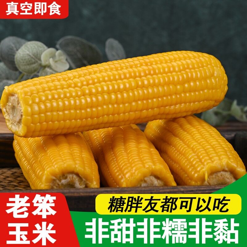 正宗山东老式黄笨玉米不甜不糯不黏免蒸煮开袋即食老玉米笨玉米