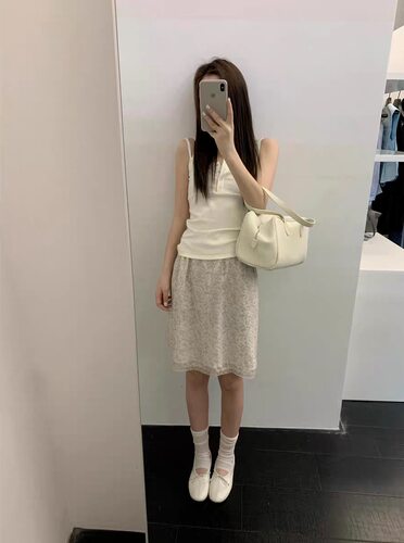 夏季新款韩系时尚休闲百搭温柔小清新印花松紧腰碎花半身女装长裙
