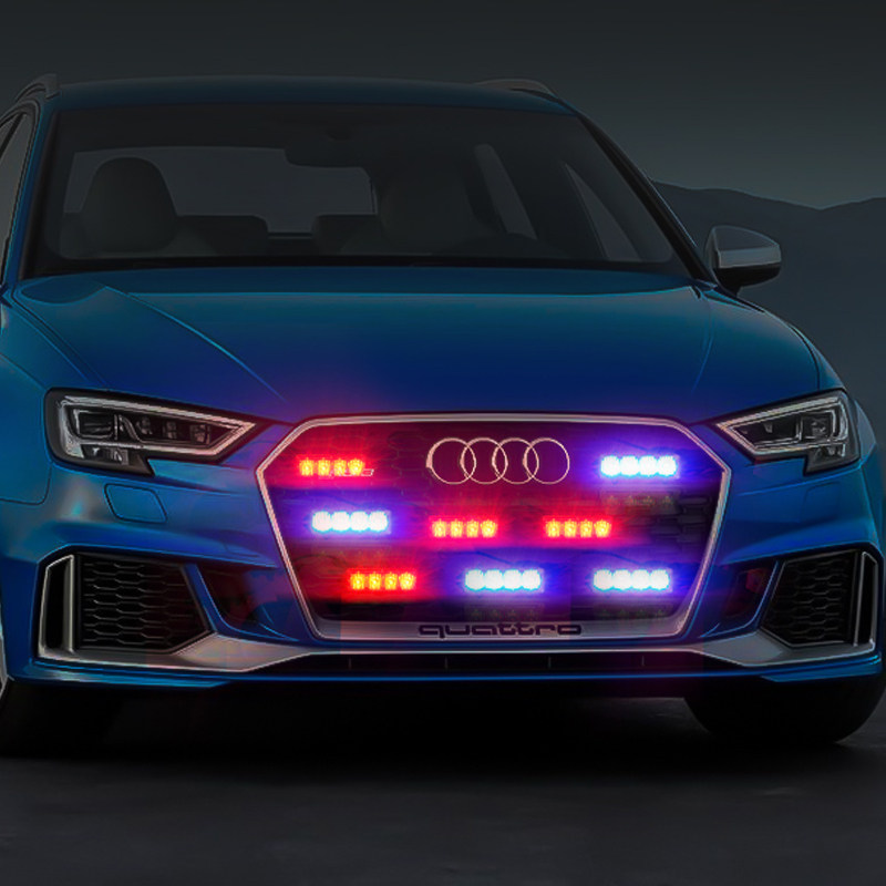 汽车开道警示灯频闪灯改装窝蜂中网爆闪灯超亮红蓝白黄LED装饰灯