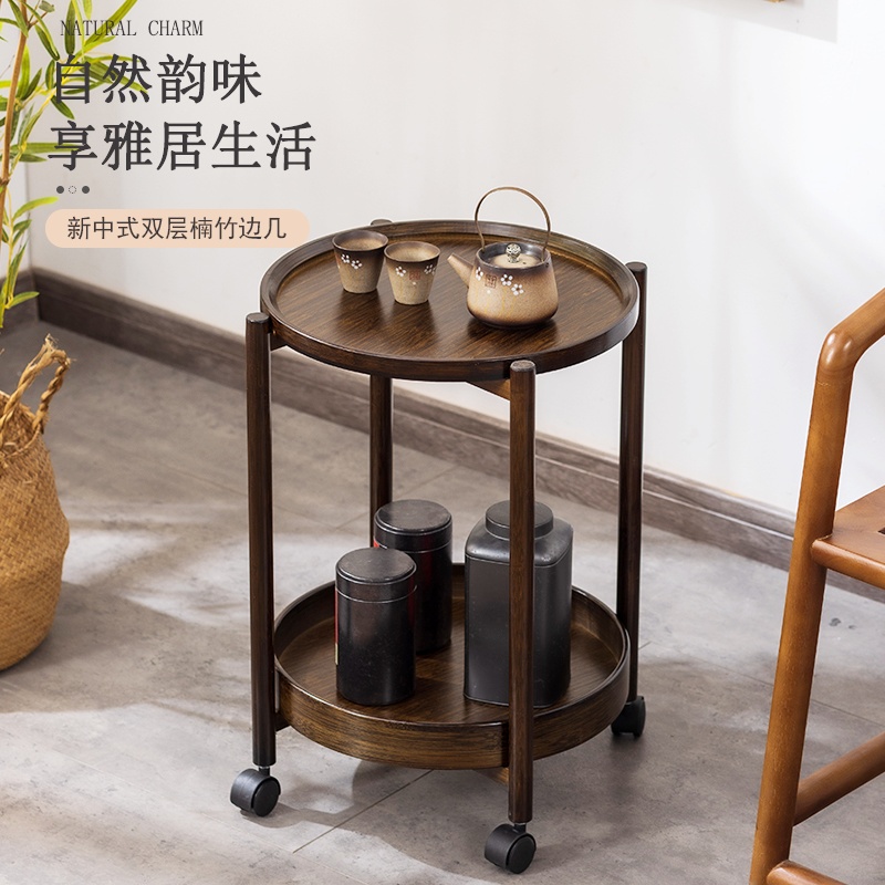 麻将桌小茶几桌子客厅移动边几中式茶桌边柜棋牌室打牌角几茶水架