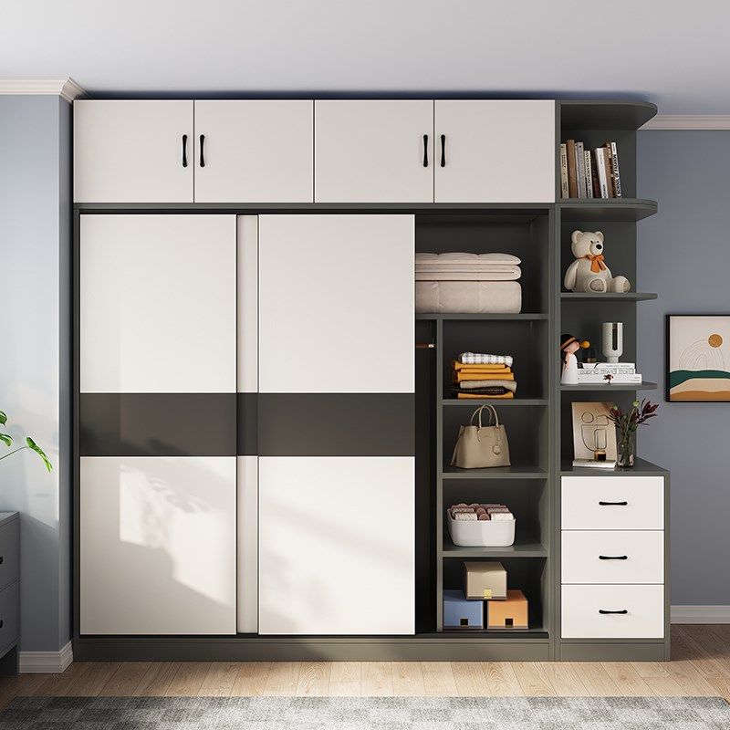 推拉门衣4柜用家用租卧室新款202爆款出房儿童实木衣橱90284简易