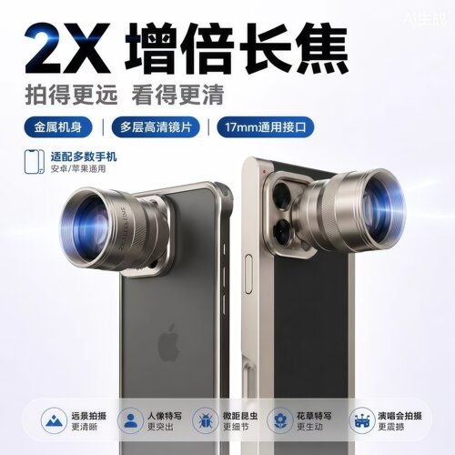 2X增倍长焦手机镜头高清通用