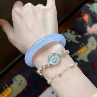 真玉手镯玉镯子平安镯处理 缅甸翡翠手镯纯色女款 最相物 如诗系列