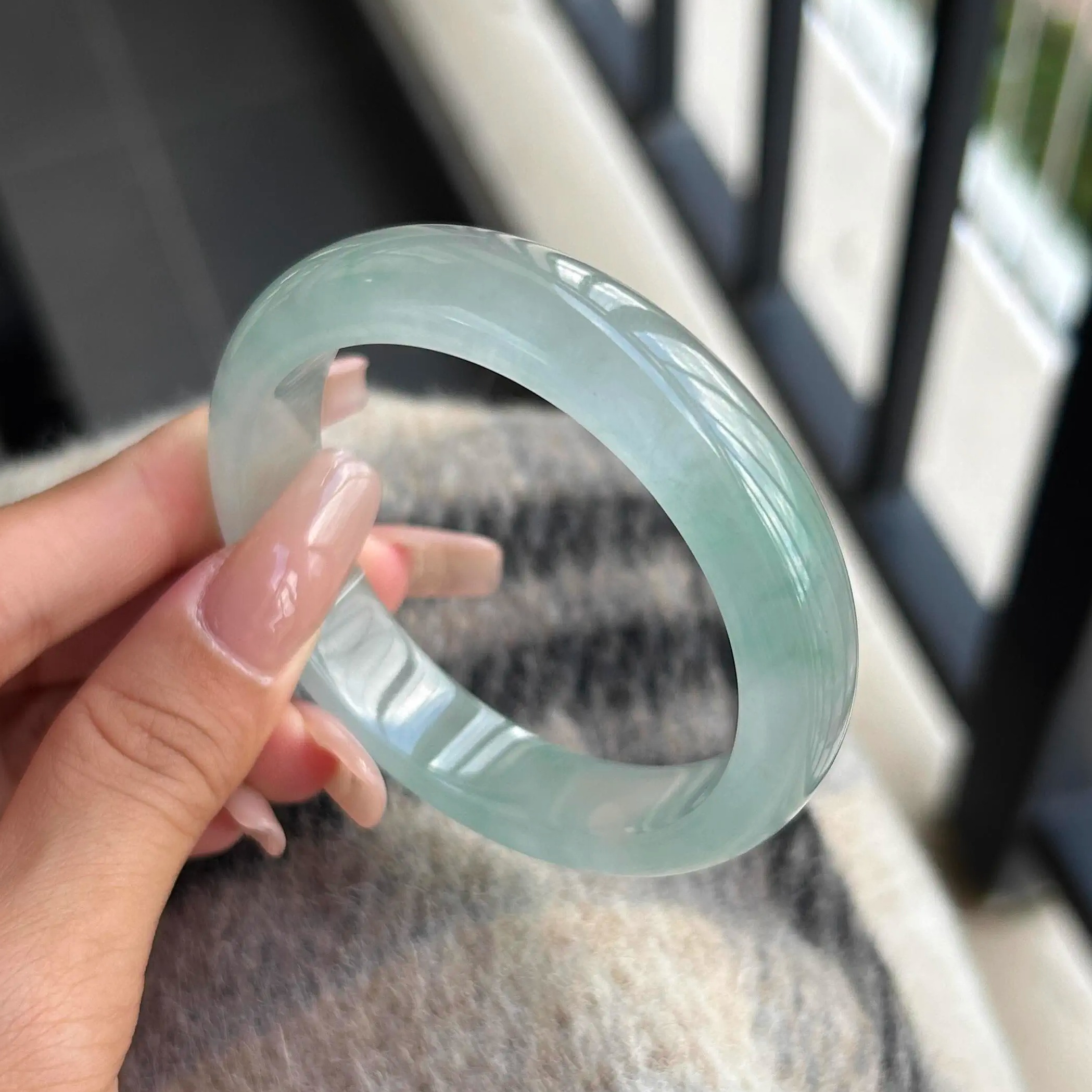 最相物“青鸾系列”高冰种缅甸翡翠高端玉手镯子女飘花真玉石处理