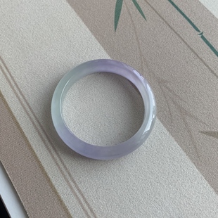 最相物“烟墨系列”缅甸翡翠贵妃镯冰种紫罗兰高端真玉手镯子处理