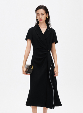 【三醋酸】奈家商场同款2025夏季新款气质西装连衣裙女 XF05950W0