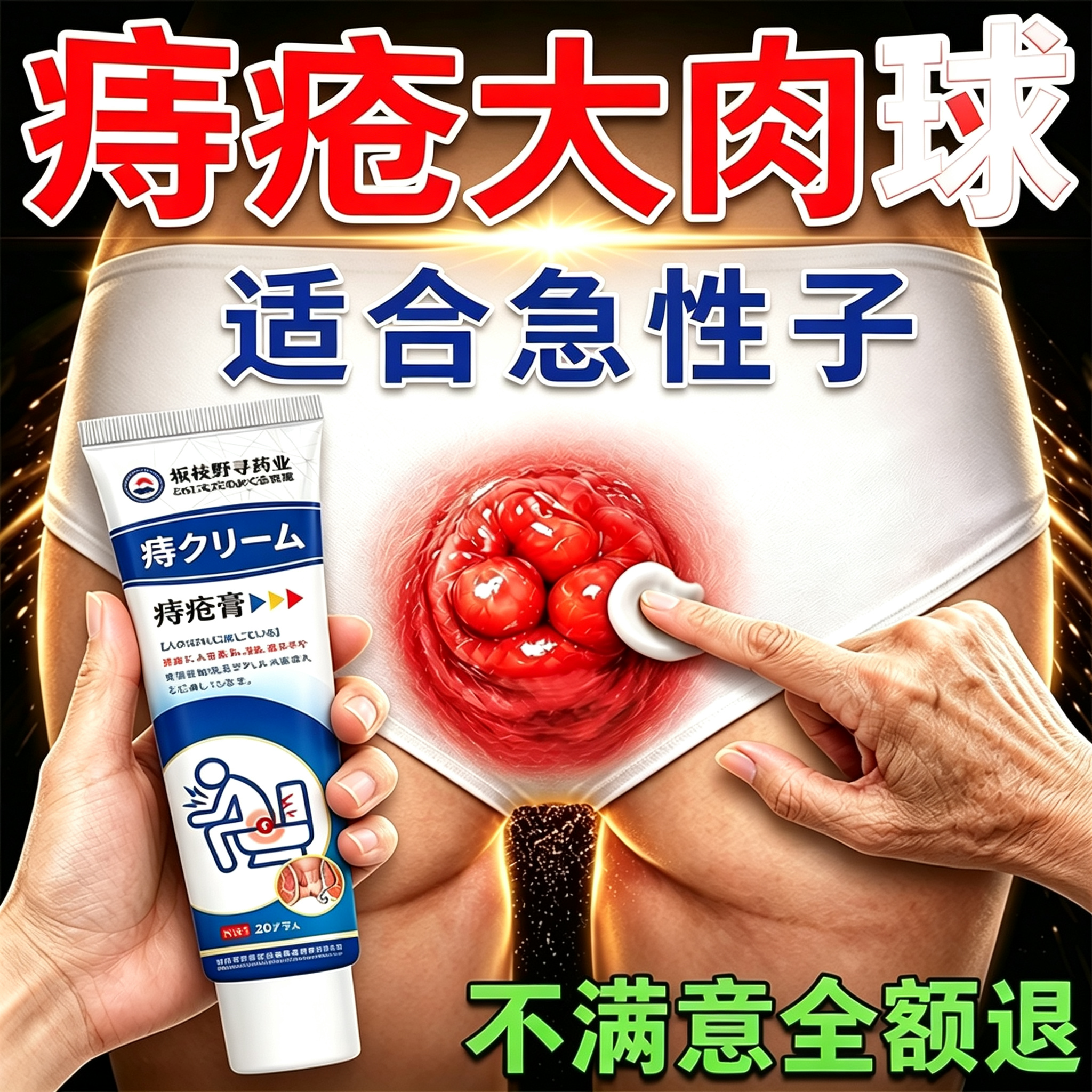 日本康健百护小白管痔疮药软膏排行榜追第一名痔疮膏消肉球正品