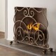 客厅铁艺壁炉架欧式 饰屏风壁炉取暖器真火防火隔断护栏 壁炉装