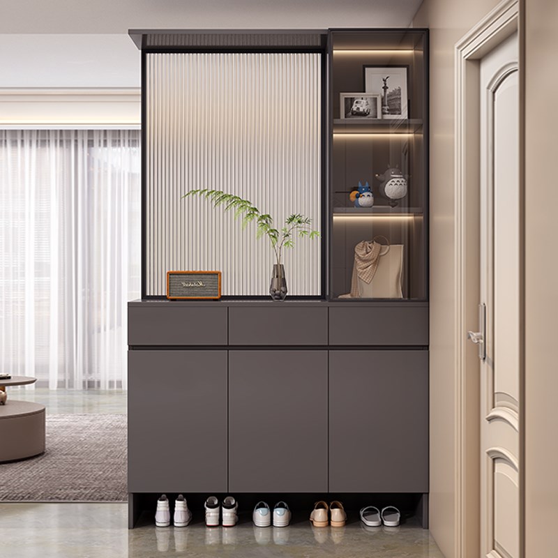 实木入户玄关柜鞋柜一体客厅收纳置物储物隔断柜家用屏风玻璃酒柜