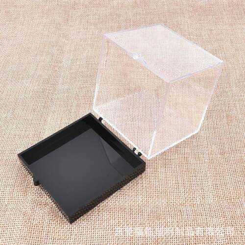 正方形盒矿标盒透示明塑料PS收纳标本展盒盒原石晶体收藏KXN盒S6.