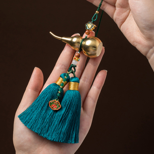 高档汽车挂件车内吊饰纯黄铜葫芦平安男女款 饰可打开 手工车载装