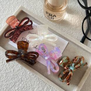 韩版小众设计立体蝴蝶半抓夹发量多丸子头马尾夹高级感气质百搭温